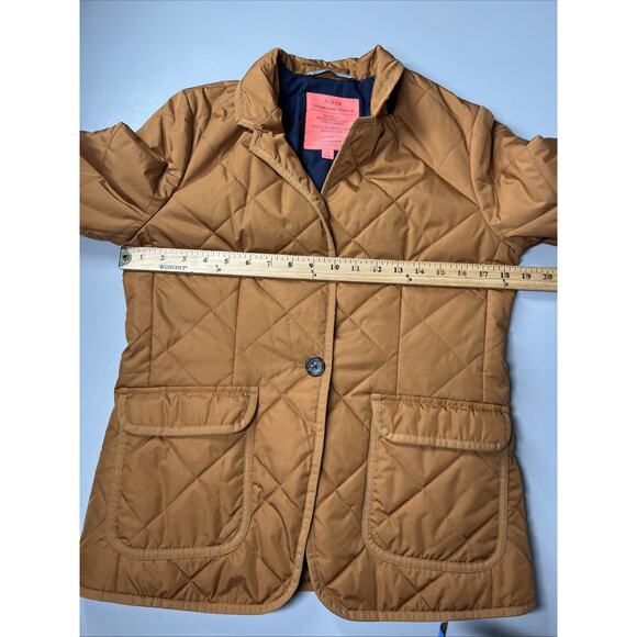 J Crew Quilted Regent Blazer Jacket PrimaLoft® XS English Saddle Brown Puffer - Picture 6 of 11